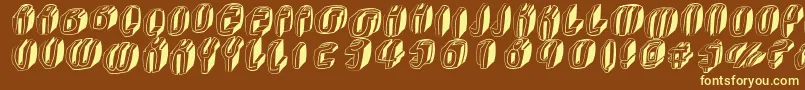 Typoctg-Schriftart – Gelbe Schriften auf braunem Hintergrund