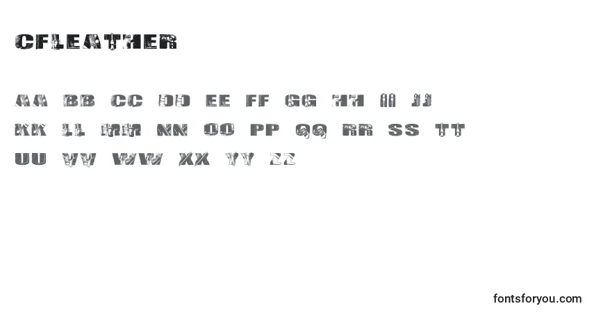 Fuente CfLeather - alfabeto, números, caracteres especiales