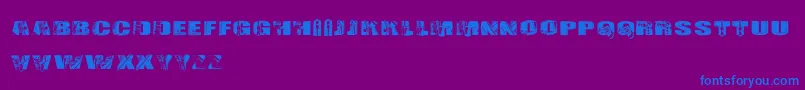 CfLeather-Schriftart – Blaue Schriften auf violettem Hintergrund