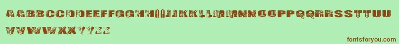 CfLeather Font – Brown Fonts on Green Background