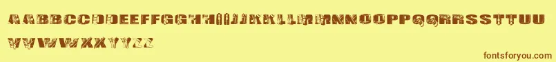 CfLeather Font – Brown Fonts on Yellow Background