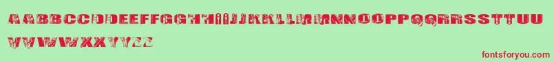 CfLeather Font – Red Fonts on Green Background