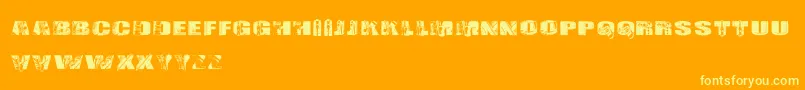 CfLeather-Schriftart – Gelbe Schriften auf orangefarbenem Hintergrund