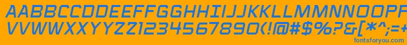 VoiceactivatedcapsbbItal Font – Blue Fonts on Orange Background