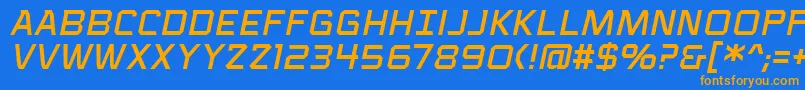 VoiceactivatedcapsbbItal Font – Orange Fonts on Blue Background