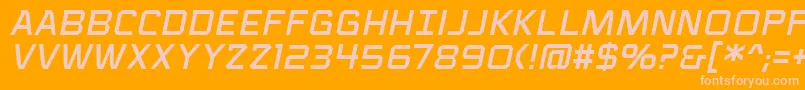 VoiceactivatedcapsbbItal Font – Pink Fonts on Orange Background