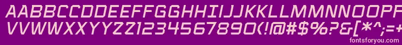 VoiceactivatedcapsbbItal Font – Pink Fonts on Purple Background