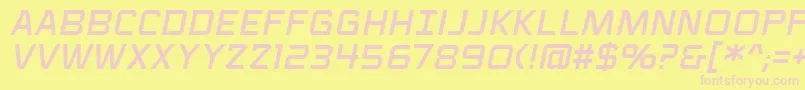 VoiceactivatedcapsbbItal Font – Pink Fonts on Yellow Background