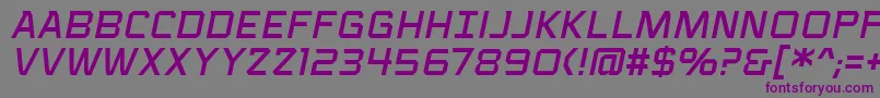 Шрифт VoiceactivatedcapsbbItal – фиолетовые шрифты на сером фоне