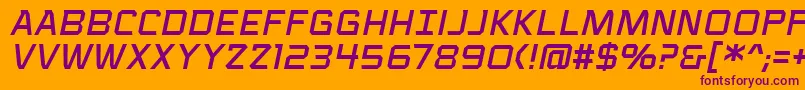 Шрифт VoiceactivatedcapsbbItal – фиолетовые шрифты на оранжевом фоне
