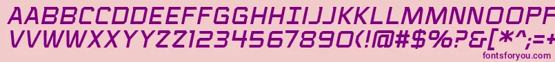 VoiceactivatedcapsbbItal Font – Purple Fonts on Pink Background