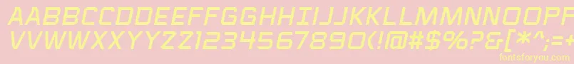 VoiceactivatedcapsbbItal Font – Yellow Fonts on Pink Background