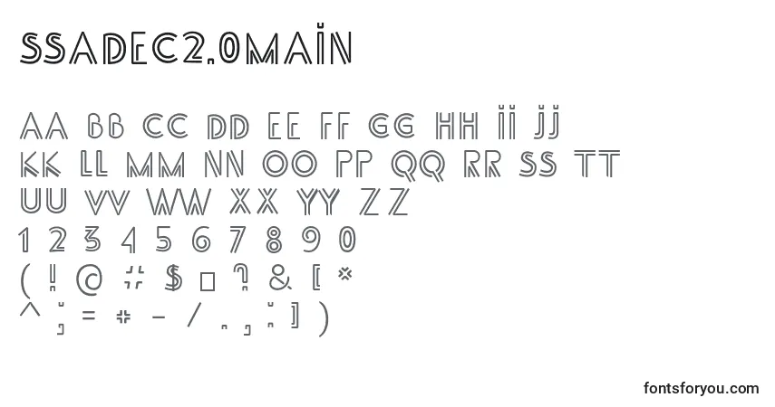 Schriftart SsAdec2.0Main (31466) – Alphabet, Zahlen, spezielle Symbole