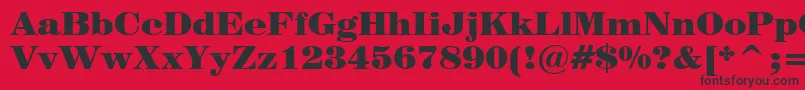 Century725BlackBt-Schriftart – Schwarze Schriften auf rotem Hintergrund