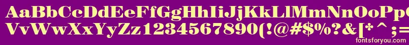 Century725BlackBt Font – Yellow Fonts on Purple Background