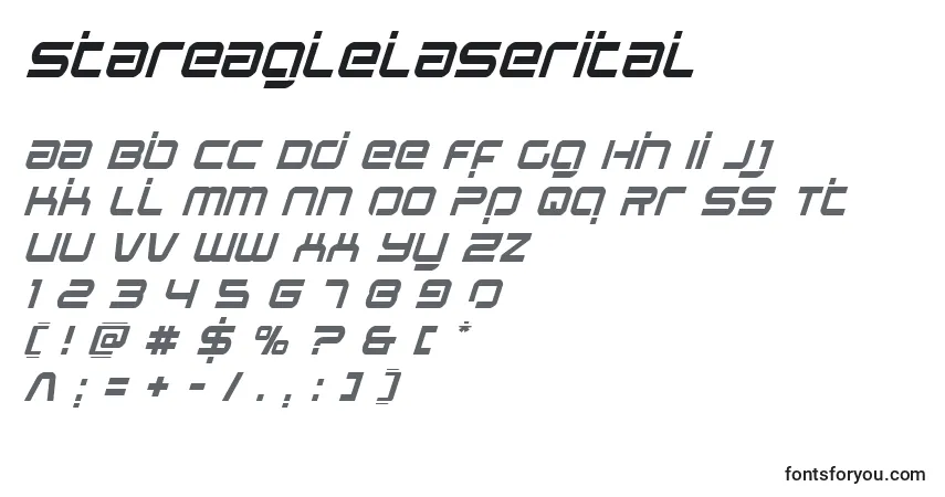 Fuente Stareaglelaserital - alfabeto, números, caracteres especiales
