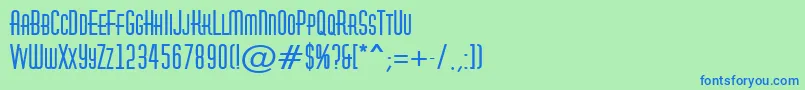 Czcionka AHuxleycapsBold – niebieskie czcionki na zielonym tle