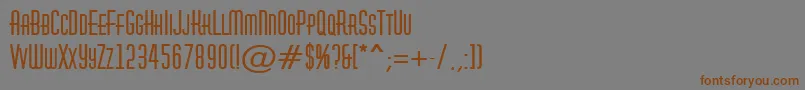 Więcej informacji o czcionce AHuxleycapsBold Czcionka AHuxleycapsBold – brązowe czcionki na szarym tle
