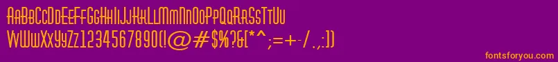 Więcej informacji o czcionce AHuxleycapsBold Czcionka AHuxleycapsBold – pomarańczowe czcionki na fioletowym tle
