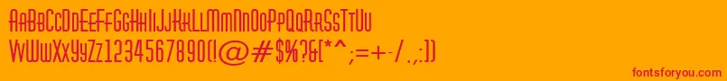 フォントAHuxleycapsBold – オレンジの背景に赤い文字