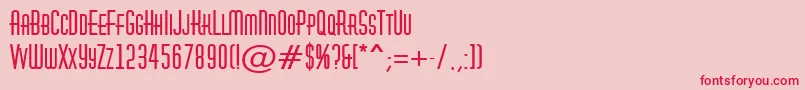 フォントAHuxleycapsBold – ピンクの背景に赤い文字
