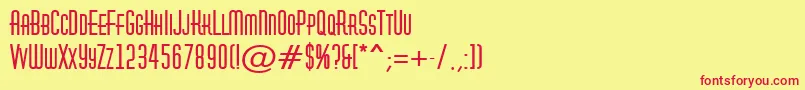 AHuxleycapsBold-fontti – punaiset fontit keltaisella taustalla
