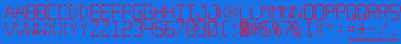 Digitaldreamnarrow Font – Red Fonts on Blue Background