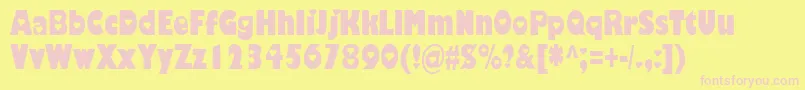 HoleHeartedregular Font – Pink Fonts on Yellow Background