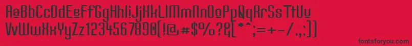 フォントKandiduw – 赤い背景に黒い文字