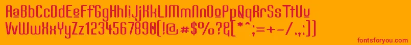 Kandiduw-Schriftart – Rote Schriften auf orangefarbenem Hintergrund