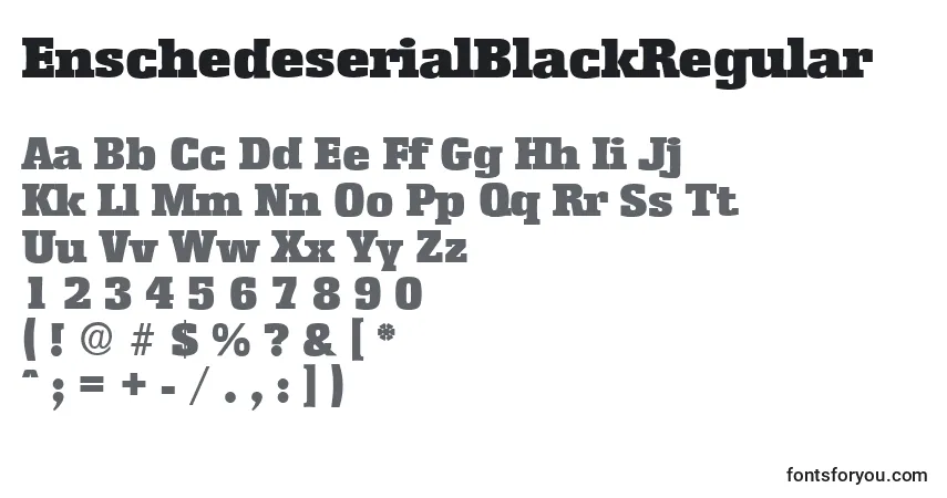 Czcionka EnschedeserialBlackRegular – alfabet, cyfry, specjalne znaki