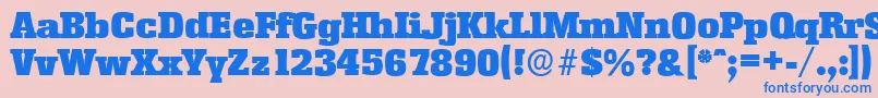 EnschedeserialBlackRegular Font – Blue Fonts on Pink Background