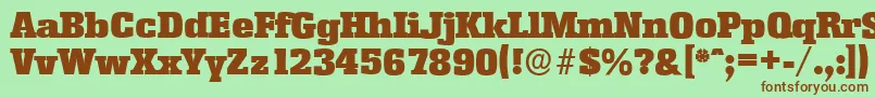 EnschedeserialBlackRegular Font – Brown Fonts on Green Background