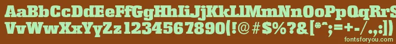 EnschedeserialBlackRegular-fontti – vihreät fontit ruskealla taustalla