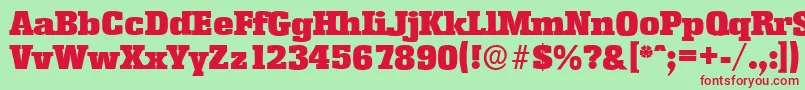 EnschedeserialBlackRegular Font – Red Fonts on Green Background