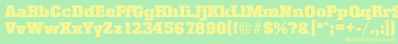 EnschedeserialBlackRegular Font – Yellow Fonts on Green Background