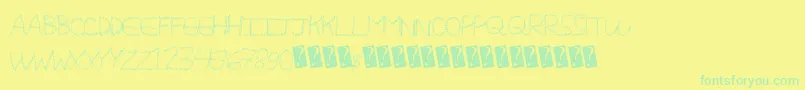 Fonte Magicscribble – fontes verdes em um fundo amarelo