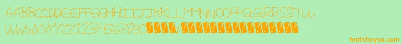 Magicscribble Font – Orange Fonts on Green Background