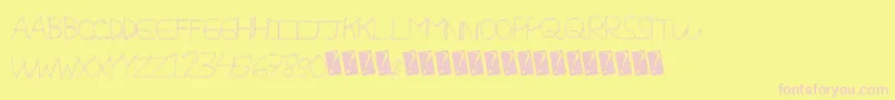 Fonte Magicscribble – fontes rosa em um fundo amarelo