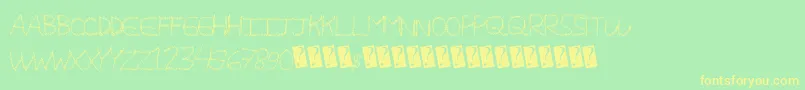 Magicscribble Font – Yellow Fonts on Green Background