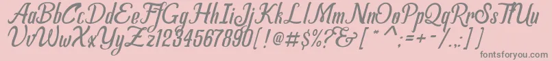 Fonte AllemaFreeDemo – fontes cinzas em um fundo rosa