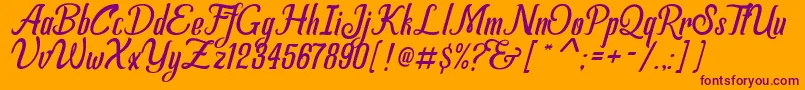 AllemaFreeDemo Font – Purple Fonts on Orange Background