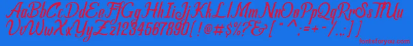 AllemaFreeDemo Font – Red Fonts on Blue Background