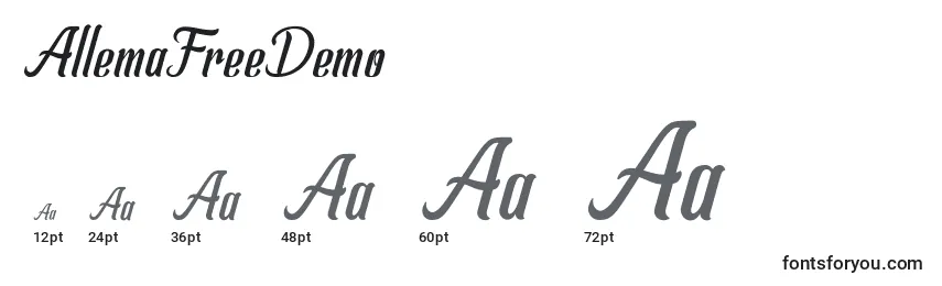 Размеры шрифта AllemaFreeDemo (31475)