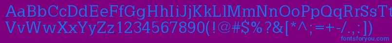 Latinia Font – Blue Fonts on Purple Background