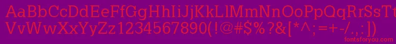 Latinia Font – Red Fonts on Purple Background