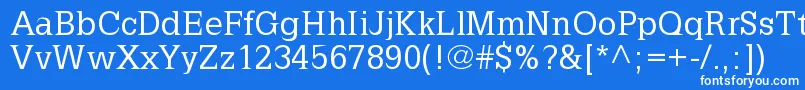 フォントLatinia – 青い背景に白い文字