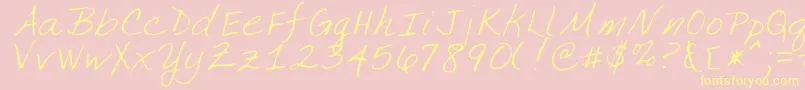 MargretRegular-Schriftart – Gelbe Schriften auf rosa Hintergrund