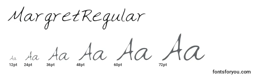 Размеры шрифта MargretRegular