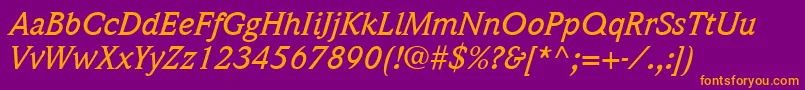 ItcWeidemannLtMediumItalic Font – Orange Fonts on Purple Background